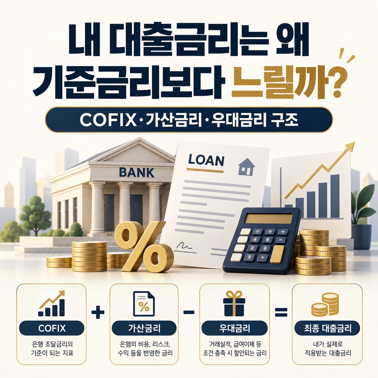 COFIX 가산금리 우대금리로 결정되는 대출금리 구조