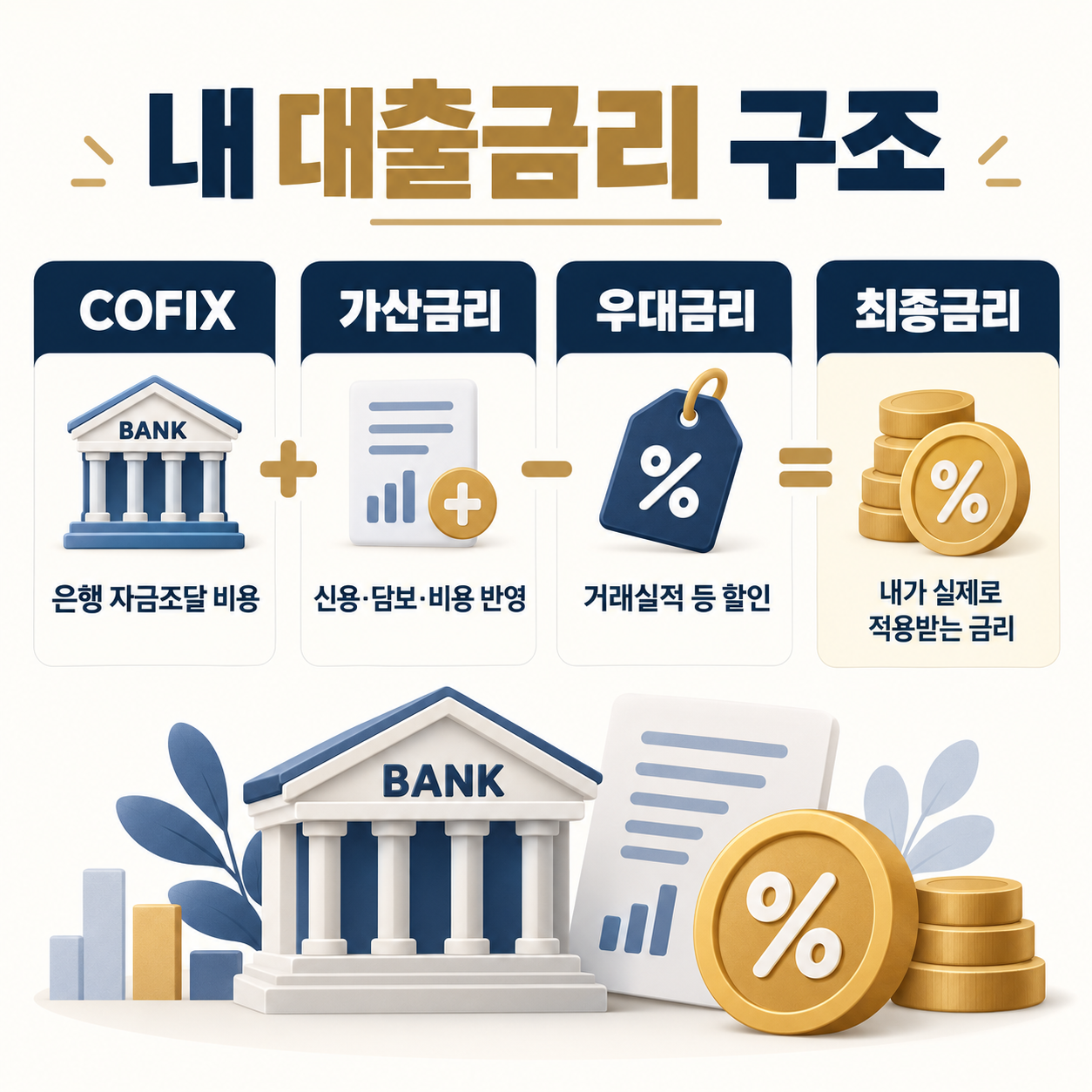 COFIX 가산금리 우대금리 최종금리 구성 비교