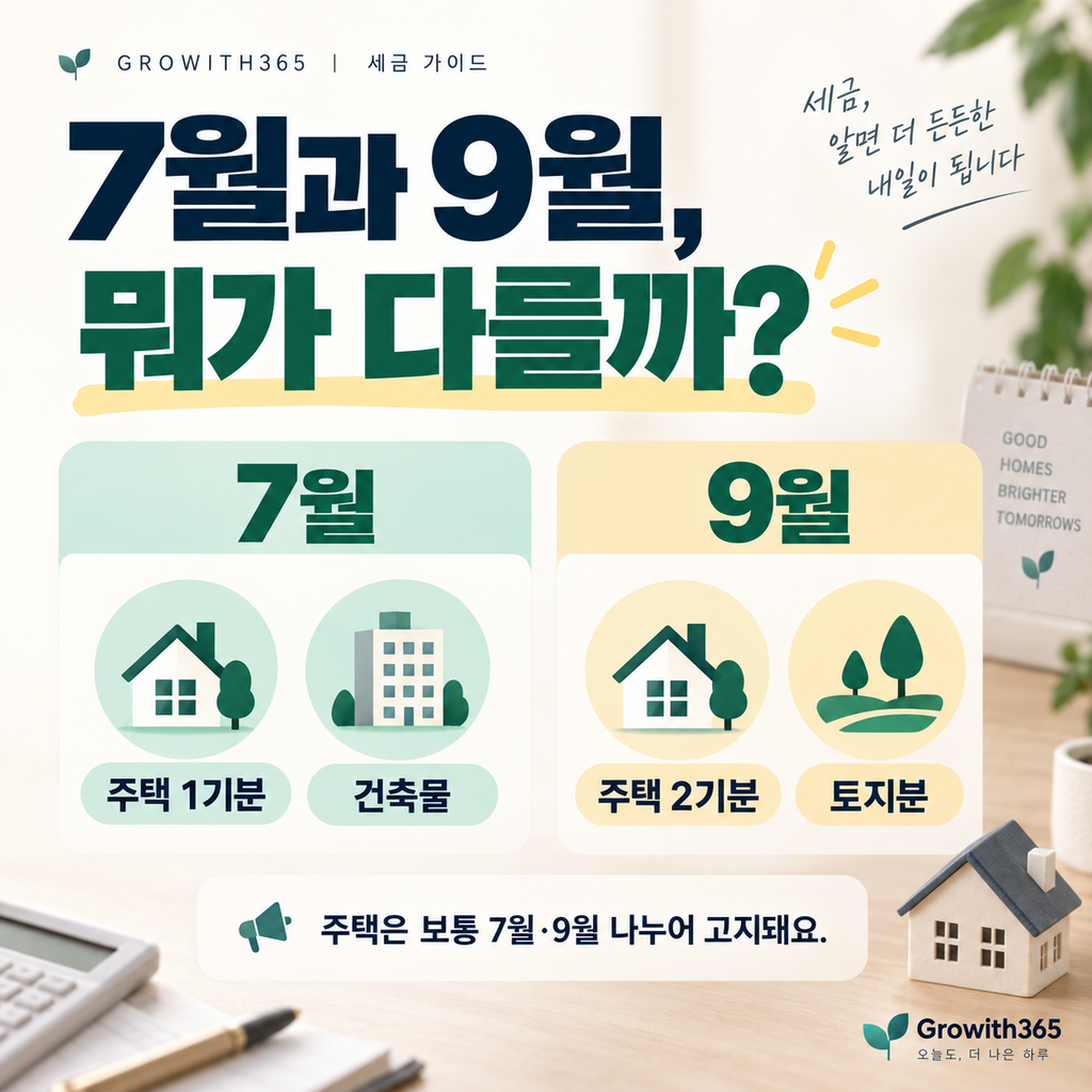 7월과 9월 재산세 부과 대상의 차이를 정리