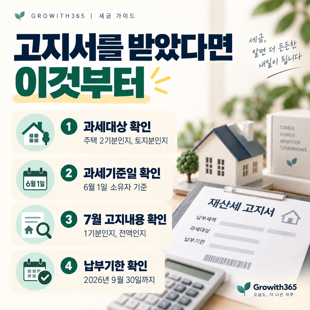 9월 재산세 고지서를 받았을 때 확인해야 할 항목을 정리한 체크리스트