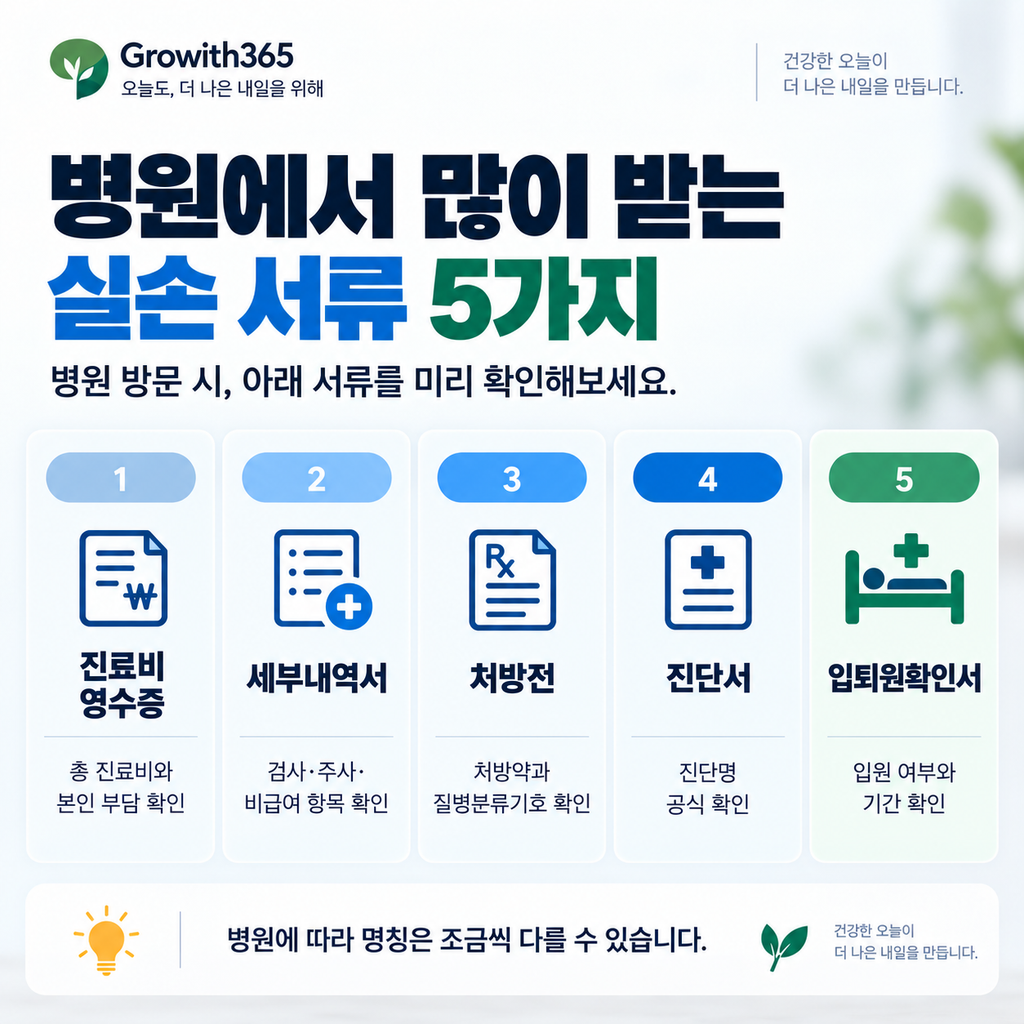 실손보험 청구 시 확인하는 주요 서류 5가지와 각 서류의 역할