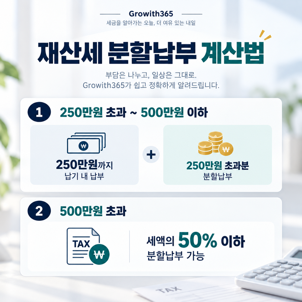 재산세 500만원 이하와 초과 시 분할납부 금액 계산방법