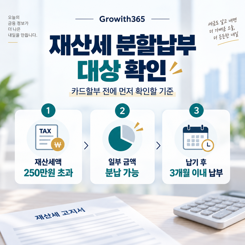 재산세 250만원 초과 시 법정 분할납부 기준 안내