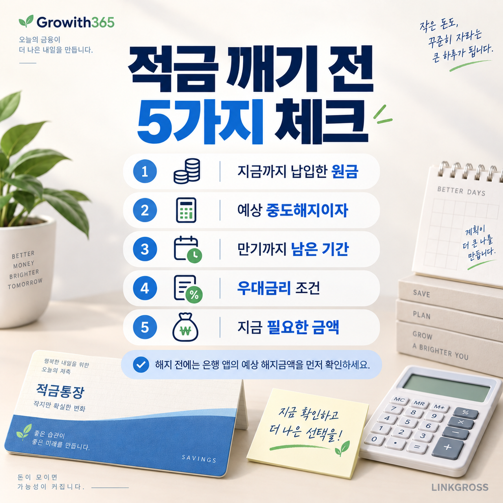 적금 중도해지 전 확인사항 5가지