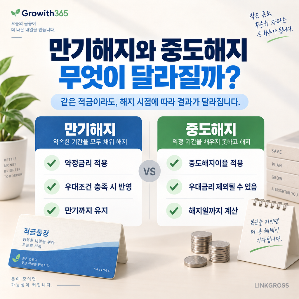 적금 만기해지 중도해지 금리 차이