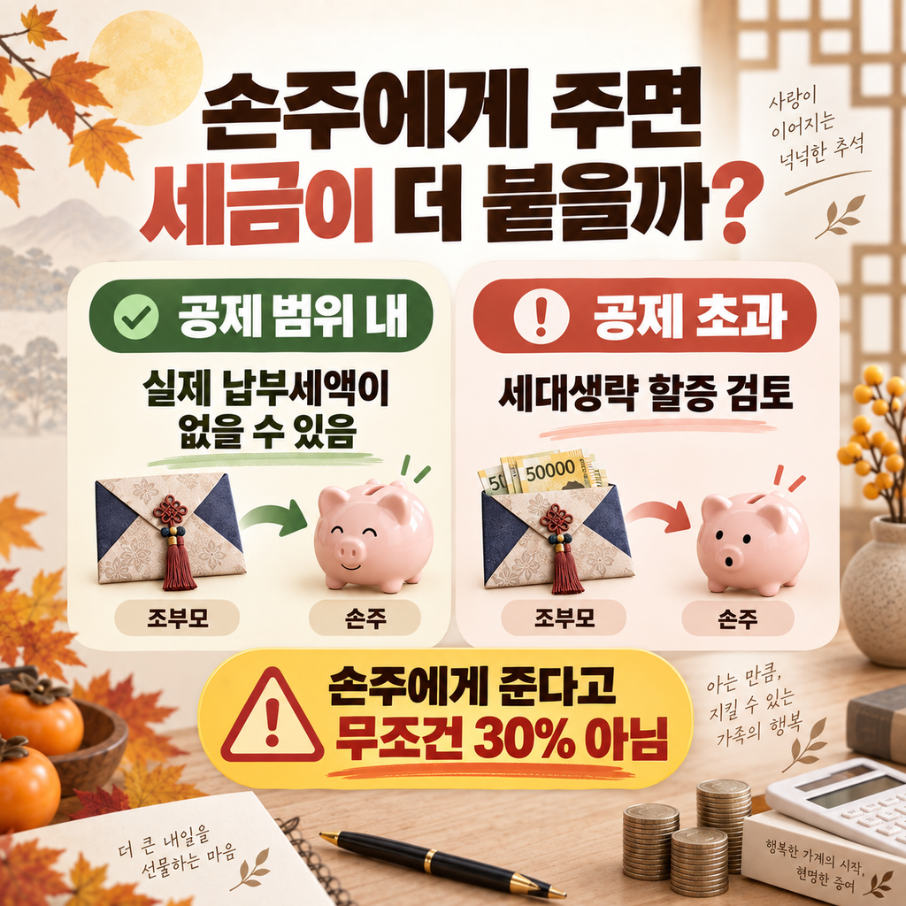조부모 손주 증여 세대생략 증여세 기준