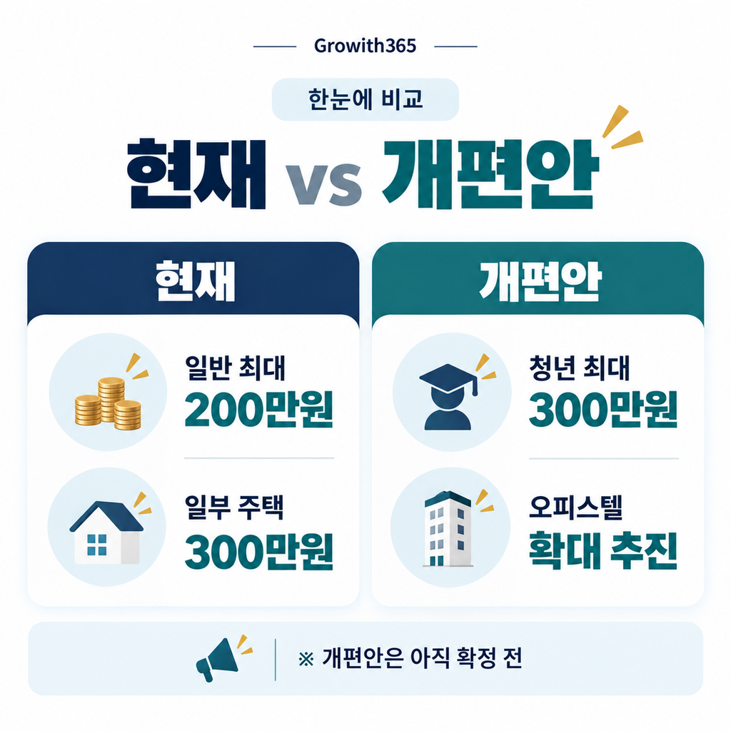 현재 제도와 개편안은 다르므로 구분해서 보는 것이 중요합니다.